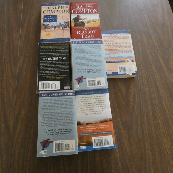 Lot Of 7 Ralph Compton Western Paperbacks 2 Duplicates - Picture 5 of 8